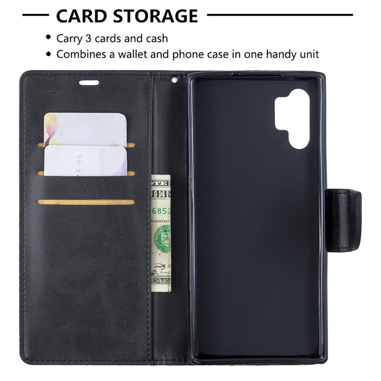 PU Leather + TPU Wallet Casing for Samsung Galaxy Note 10 Plus/Note 10 Plus 5G - Black-6