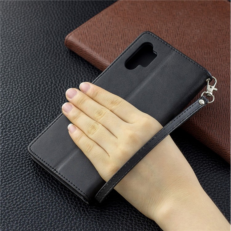 PU Leather + TPU Wallet Casing for Samsung Galaxy Note 10 Plus/Note 10 Plus 5G - Black-9
