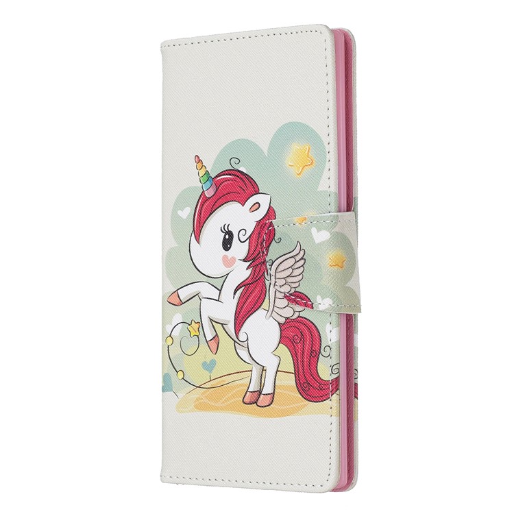 Pattern Printing Leather Wallet Stand Phone Shell for Samsung Galaxy Note 10 Pro - Unicorn-2