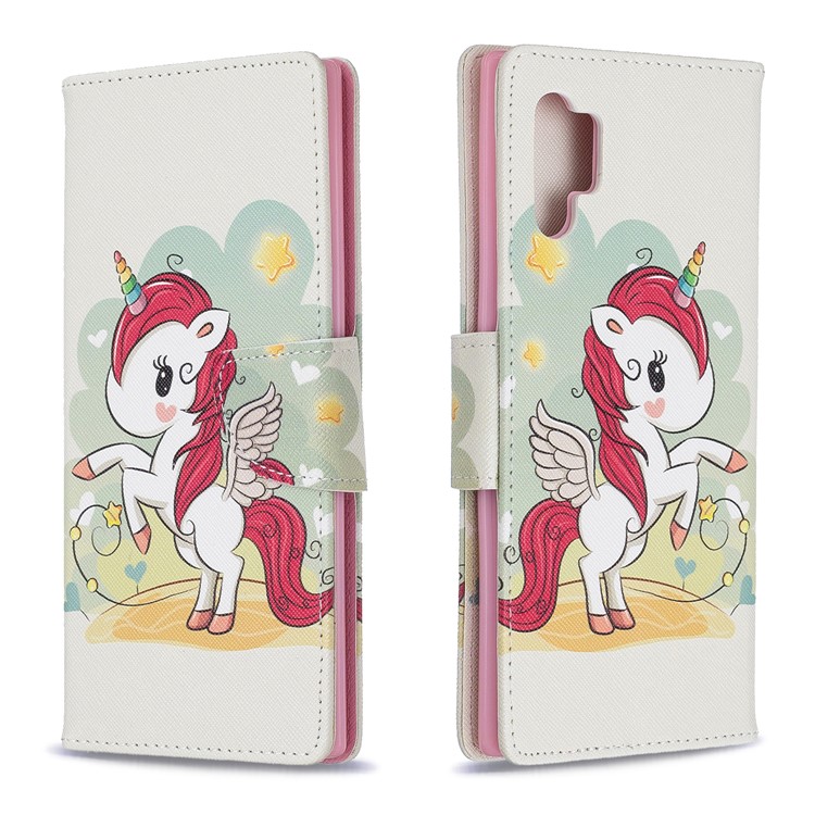 Pattern Printing Leather Wallet Stand Phone Shell for Samsung Galaxy Note 10 Pro - Unicorn-4