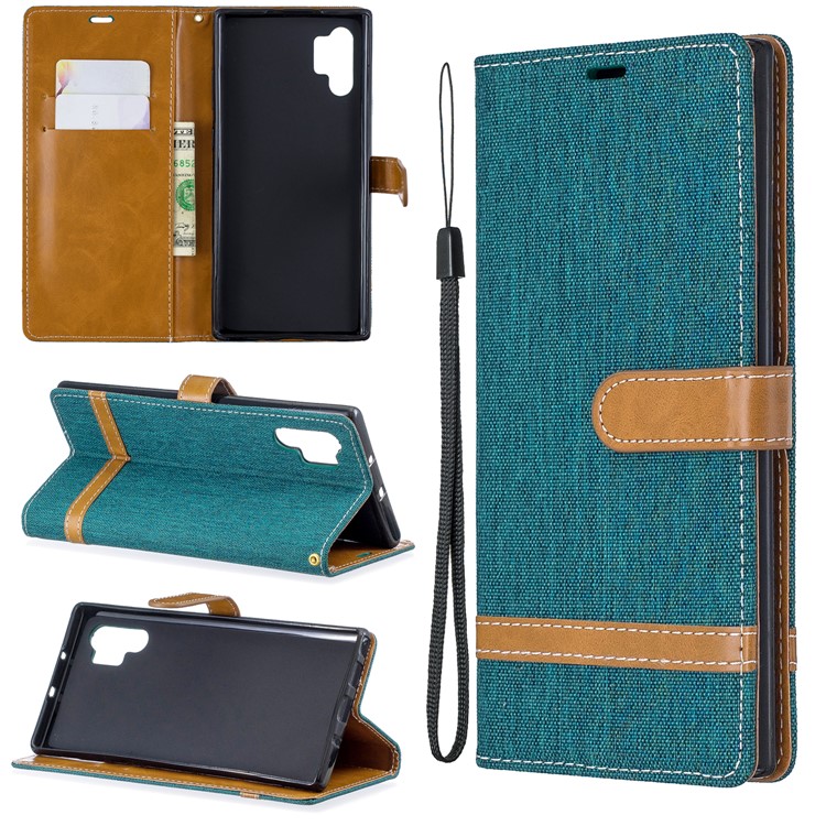 Custodia In Pelle Di Colore Assortiti Per Portafogli In Pelle Per Samsung Galaxy Note 10 Pro - Verde-1