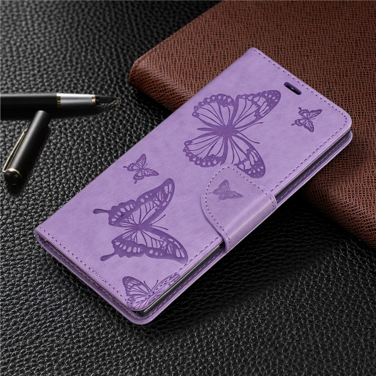Estuche Para Teléfono Con Billetera De Cuero De Mariposa Para Samsung Galaxy Note 10 - Púrpura-7