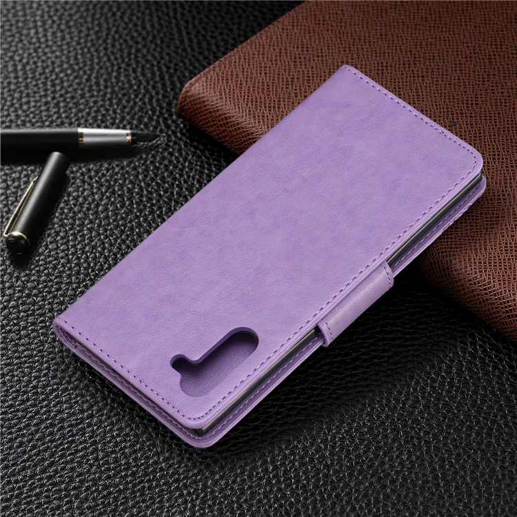 Estuche Para Teléfono Con Billetera De Cuero De Mariposa Para Samsung Galaxy Note 10 - Púrpura-8
