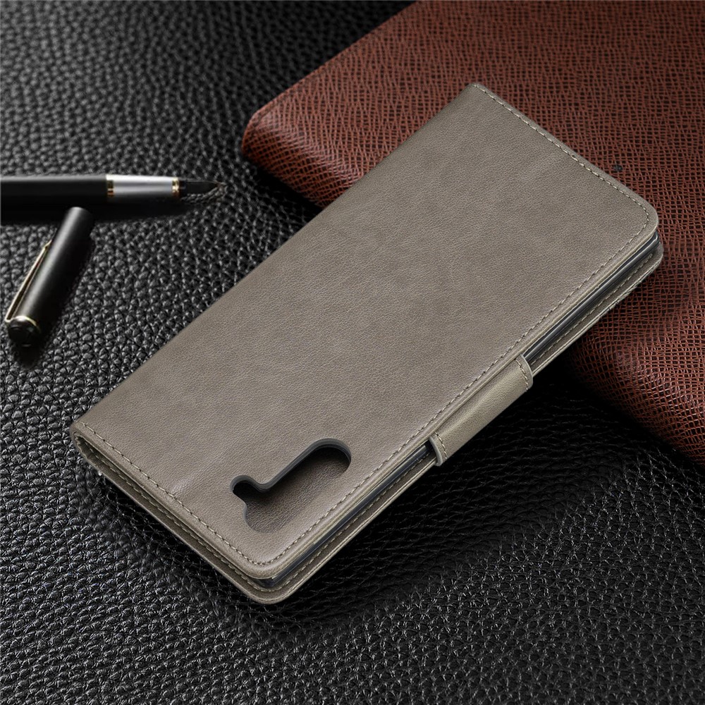 Etui Portefeuille En Cuir Avec Papillon Pour Samsung Galaxy Note 10 - Gris-8