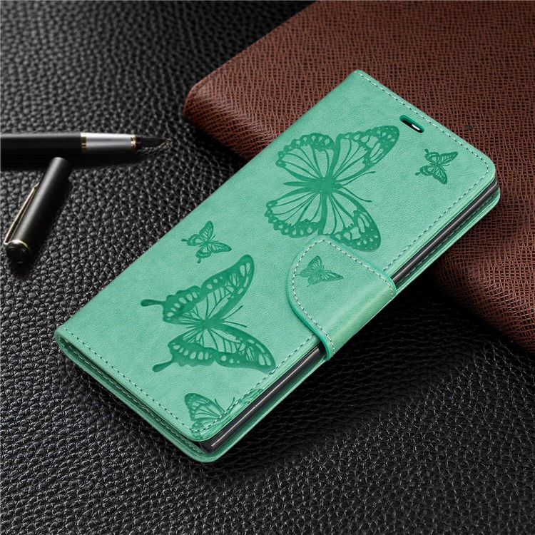 Etui Portefeuille En Cuir Avec Papillon Pour Samsung Galaxy Note 10 - Vert-7
