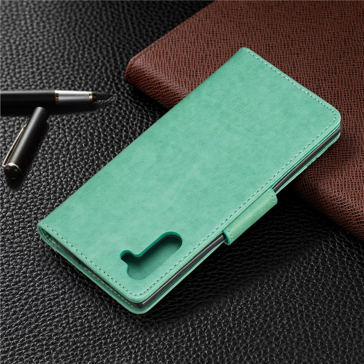 Etui Portefeuille En Cuir Avec Papillon Pour Samsung Galaxy Note 10 - Vert-8