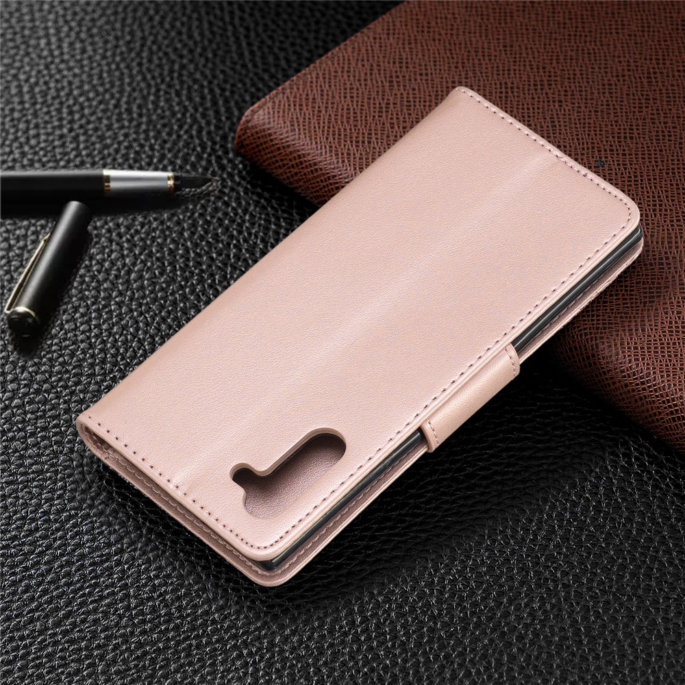 Etui Portefeuille En Cuir Avec Papillon Pour Samsung Galaxy Note 10 - Or Rose-8