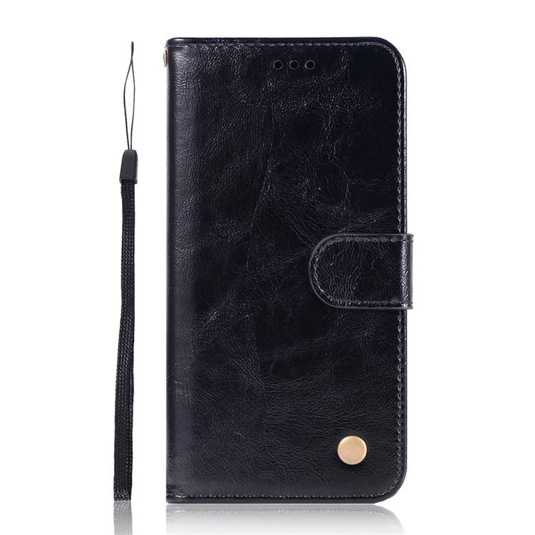 Vintage Premium PU Leather Wallet Shell with Stand for Samsung Galaxy A10e - Black-8