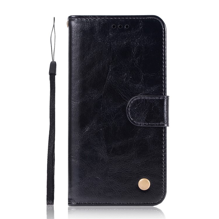 Vintage Premium PU Leather Wallet Shell with Stand for Samsung Galaxy A10e - Black-8