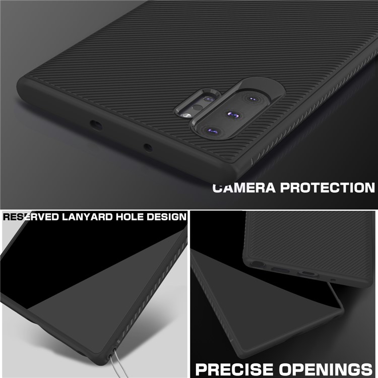 LENUO Sarja Textura TPU Para Samsung Galaxy Note 10 Pro - Preto-3