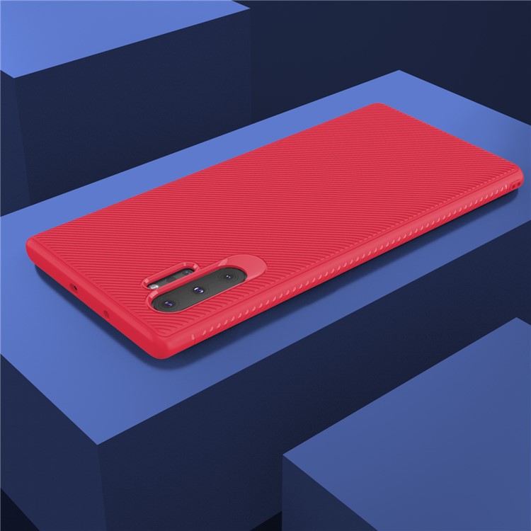 LENUO Twill Texture TPU Case for Samsung Galaxy Note 10 Plus / Note 10 Plus 5G - Red-6