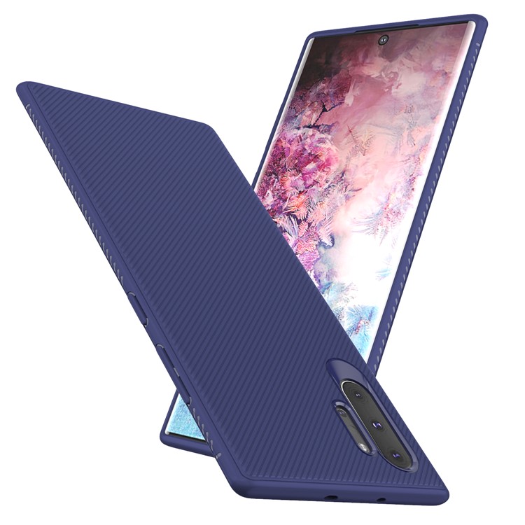 LENUO Sarja Textura TPU Para Samsung Galaxy Note 10 Pro - Azul Escuro-1