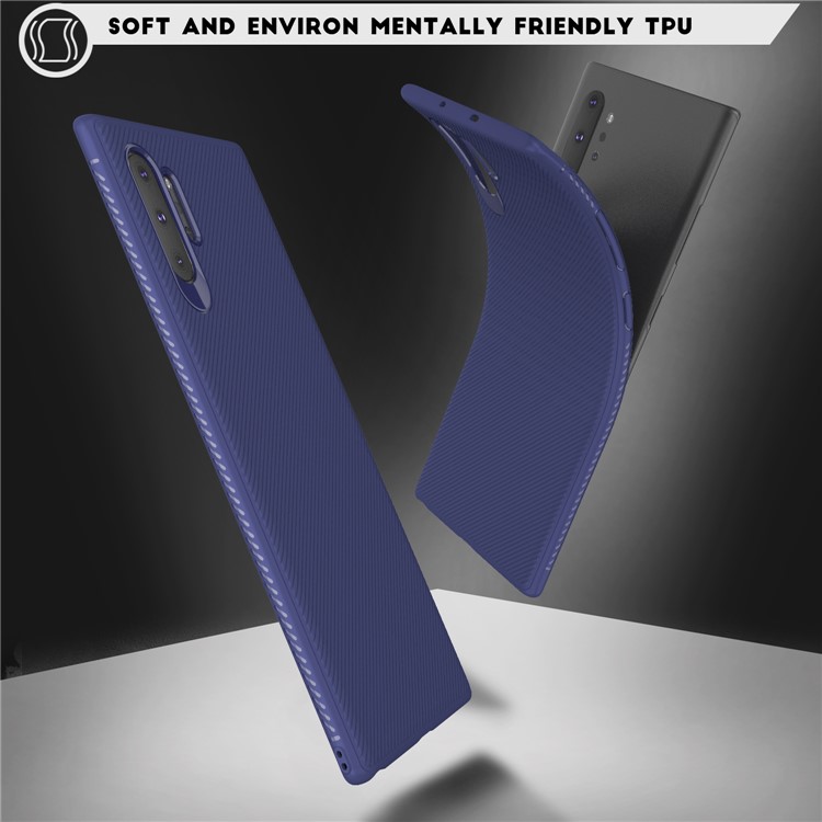 LENUO Sarja Textura TPU Para Samsung Galaxy Note 10 Pro - Azul Escuro-2