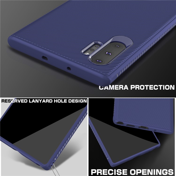 LENUO Sarja Textura TPU Para Samsung Galaxy Note 10 Pro - Azul Escuro-3
