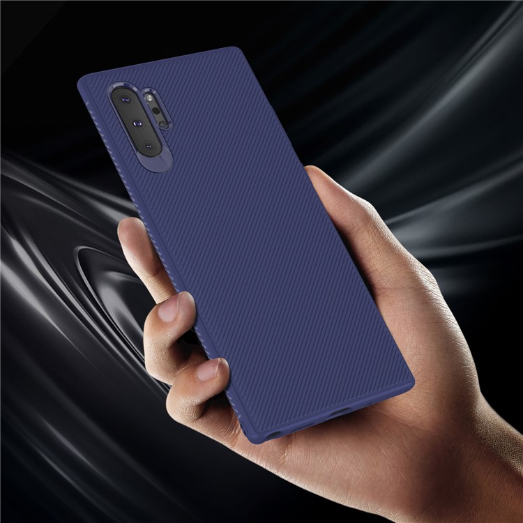LENUO Sarja Textura TPU Para Samsung Galaxy Note 10 Pro - Azul Escuro-4