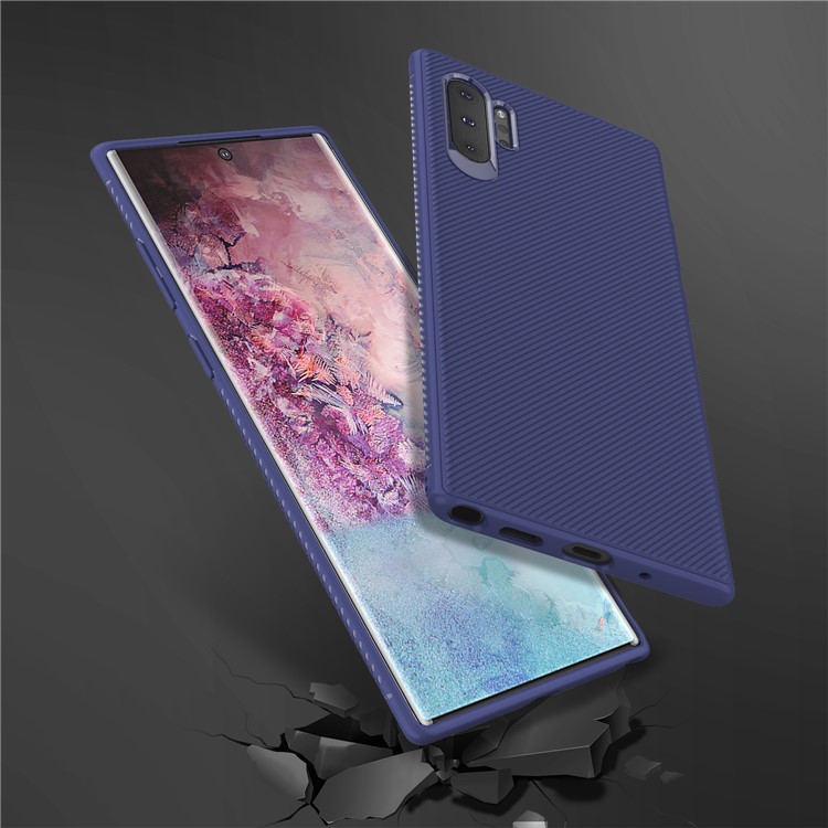 LENUO Sarja Textura TPU Para Samsung Galaxy Note 10 Pro - Azul Escuro-5