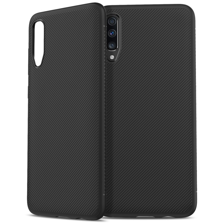 LENUO Twill Texture TPU Case for Samsung Galaxy A70 - Black-1