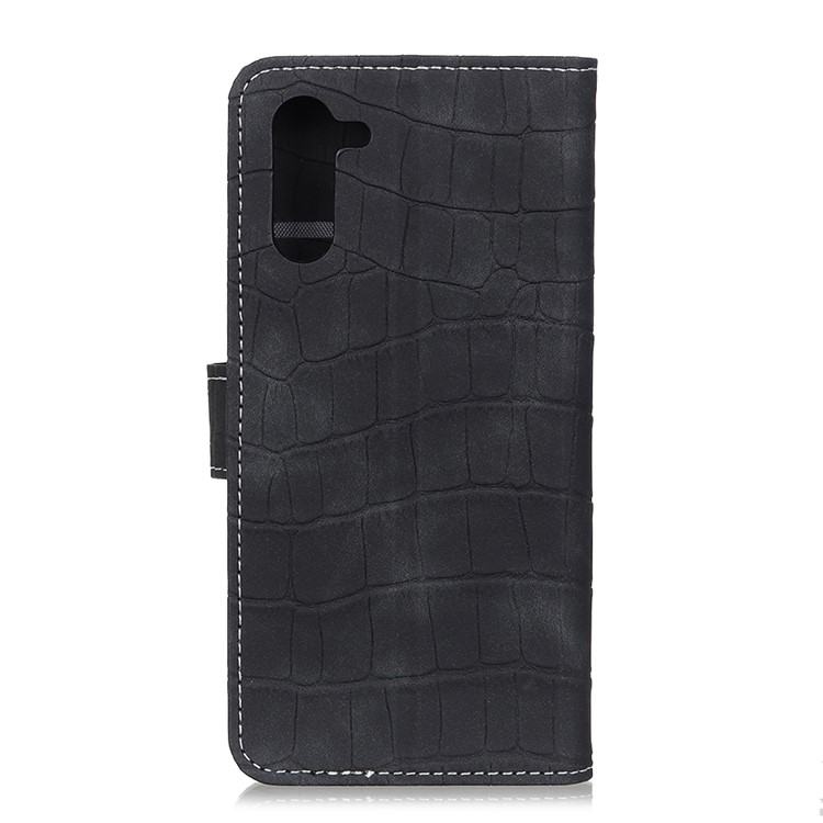 Escudo Do Telefone Da Carteira Do Suporte Do Couro Do Plutônio Da Textura Do Crocodilo Para A Nota 10 Da Galáxia De Samsung - Preto-2