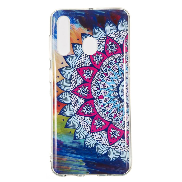 Glow at Dark IMD TPU Phone Case for Samsung Galaxy A60 - Flower Pattern-2