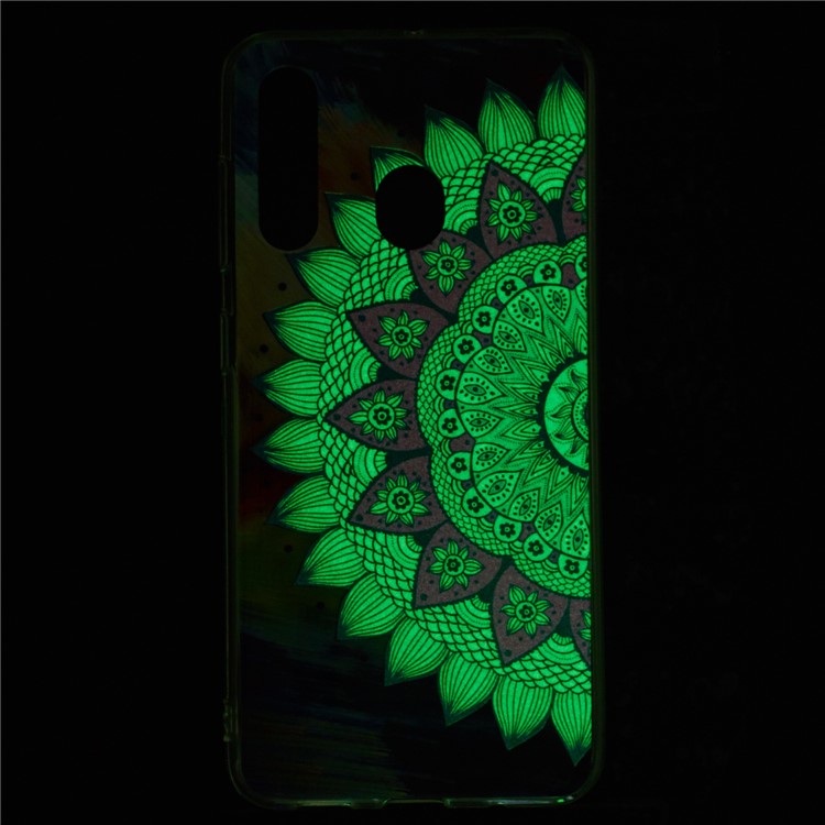Glow at Dark IMD TPU Phone Case for Samsung Galaxy A60 - Flower Pattern-6