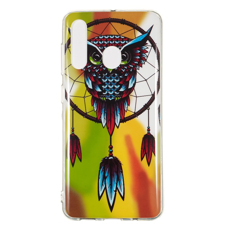 Glow at Dark IMD TPU Phone Case for Samsung Galaxy A60 - Owl Dream Catcher-2