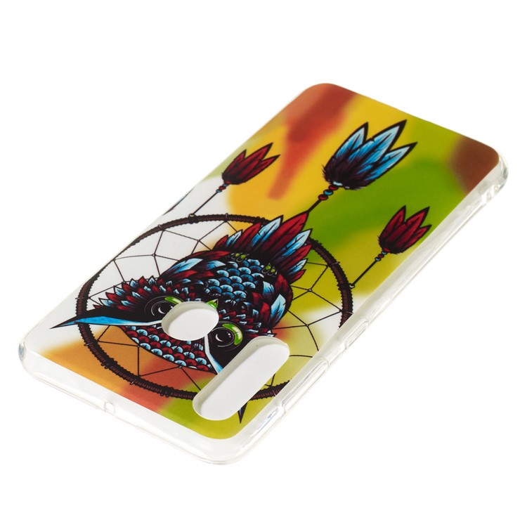 Glow at Dark IMD TPU Phone Case for Samsung Galaxy A60 - Owl Dream Catcher-3