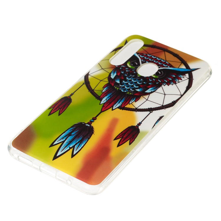 Glow at Dark IMD TPU Phone Case for Samsung Galaxy A60 - Owl Dream Catcher-4