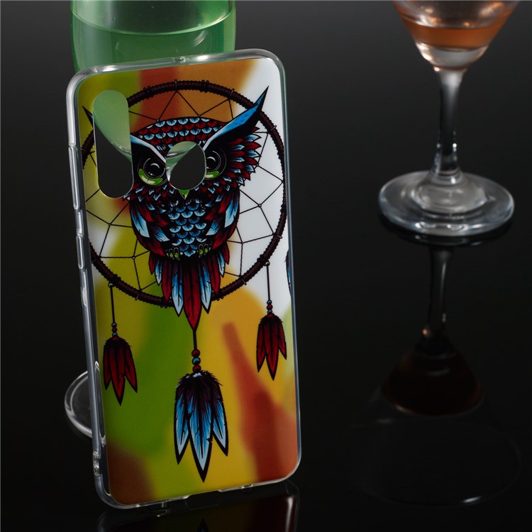 Glow at Dark IMD TPU Phone Case for Samsung Galaxy A60 - Owl Dream Catcher-7