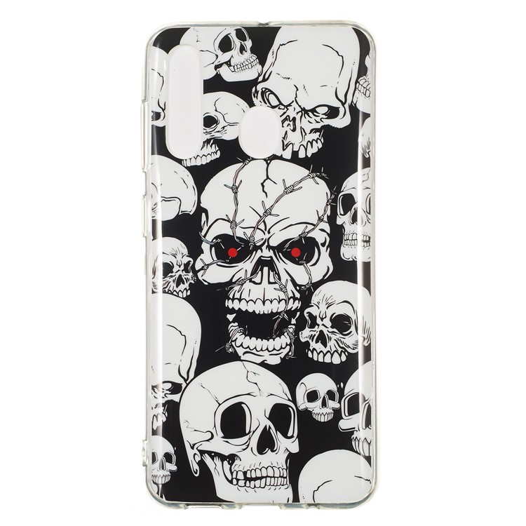 Glow at Dark IMD TPU Phone Case for Samsung Galaxy A60 - Cool Skulls-2