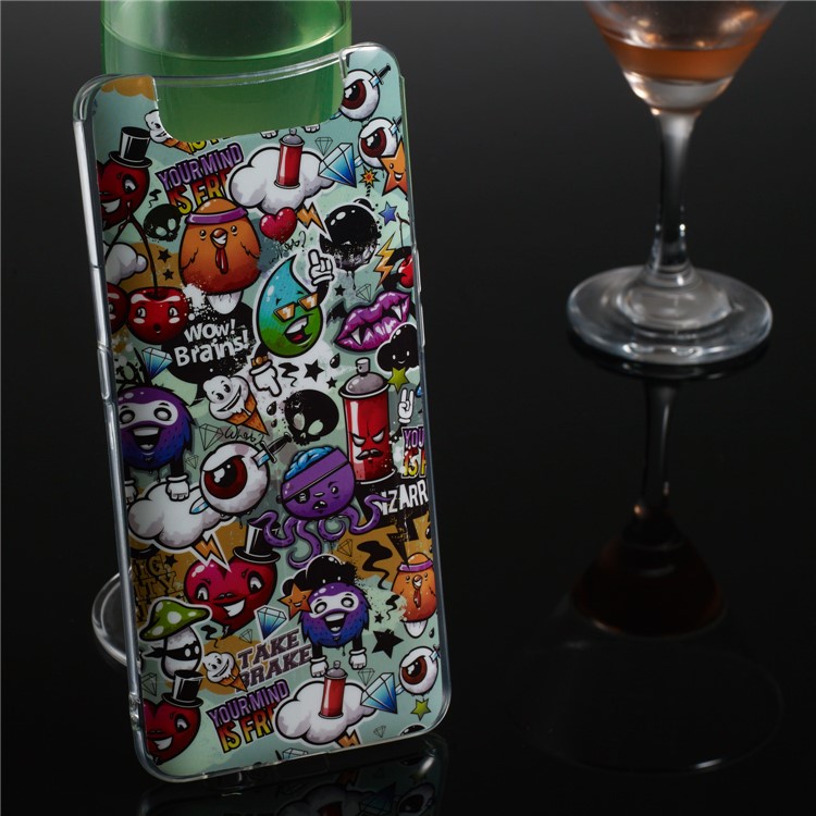 Noctilucent Patterned IMD TPU Mobile Phone Case Cover for Samsung Galaxy A80/A90 - Brains-8