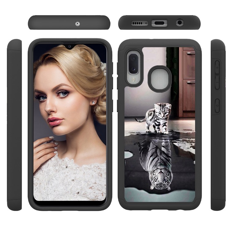 Estuche Híbrido Desmontable 2 En 1 De TPU + PC A Prueba De Golpes Para Samsung Galaxy A20e / Galaxy A10e - Gato Y Tigre-2
