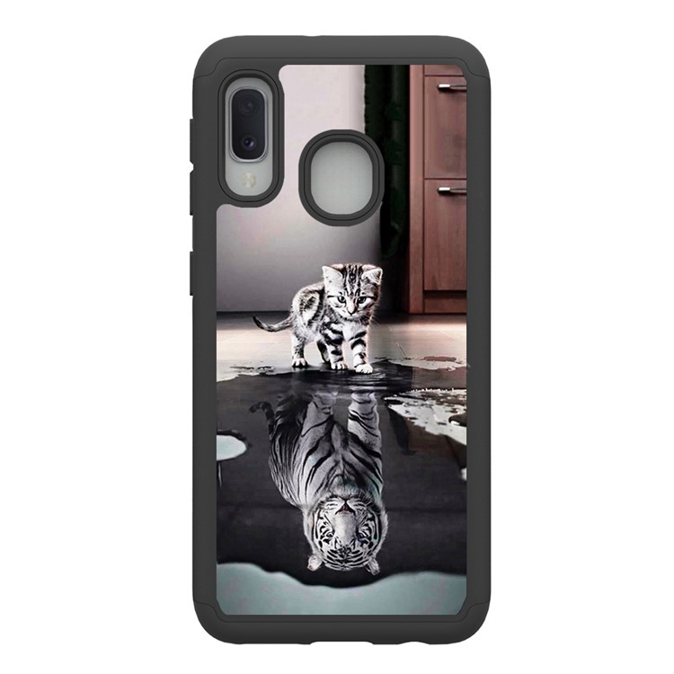 Estuche Híbrido Desmontable 2 En 1 De TPU + PC A Prueba De Golpes Para Samsung Galaxy A20e / Galaxy A10e - Gato Y Tigre-4