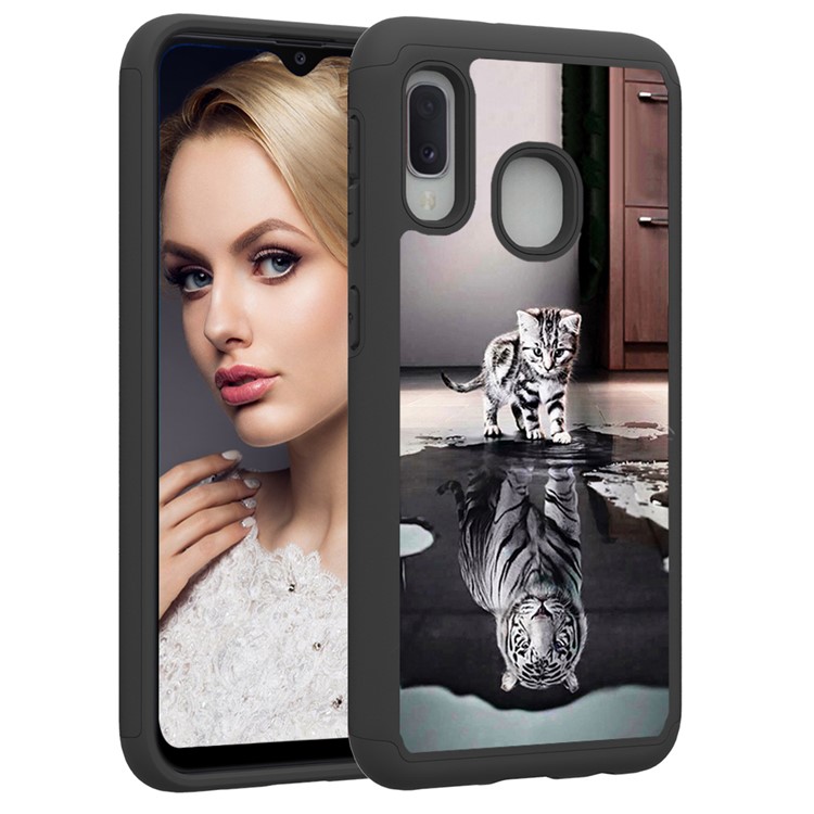 Estuche Híbrido Desmontable 2 En 1 De TPU + PC A Prueba De Golpes Para Samsung Galaxy A20e / Galaxy A10e - Gato Y Tigre-5