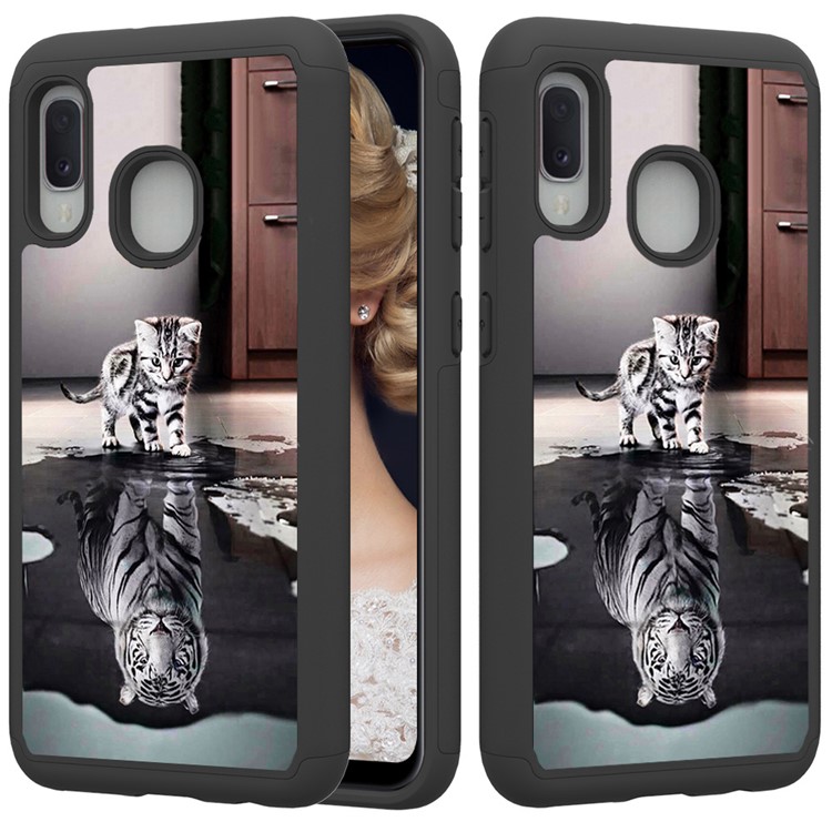 Estuche Híbrido Desmontable 2 En 1 De TPU + PC A Prueba De Golpes Para Samsung Galaxy A20e / Galaxy A10e - Gato Y Tigre-6