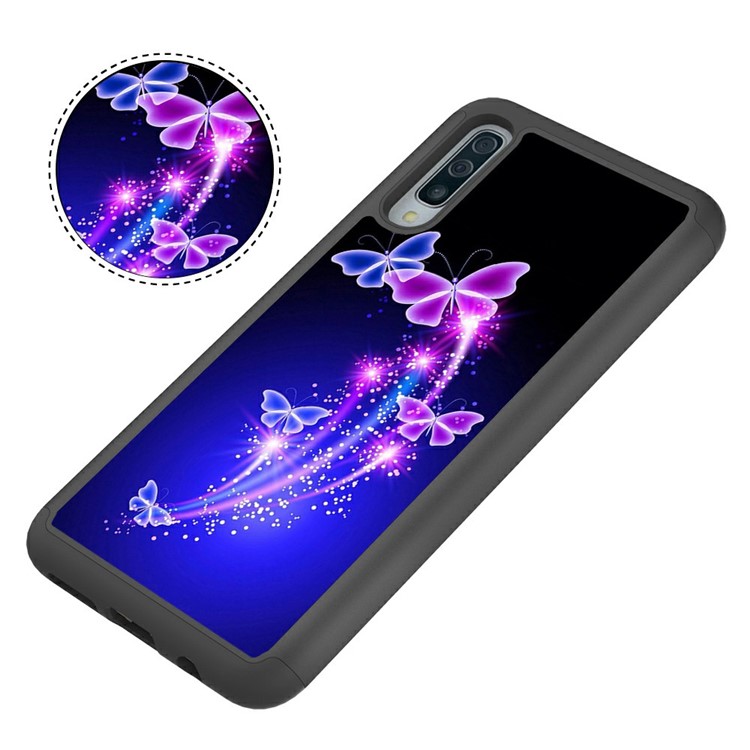 Shock-proof Pattern Printing TPU + PC Detachable 2-in-1 Hybrid Case for Samsung Galaxy A50 - Butterflies-7