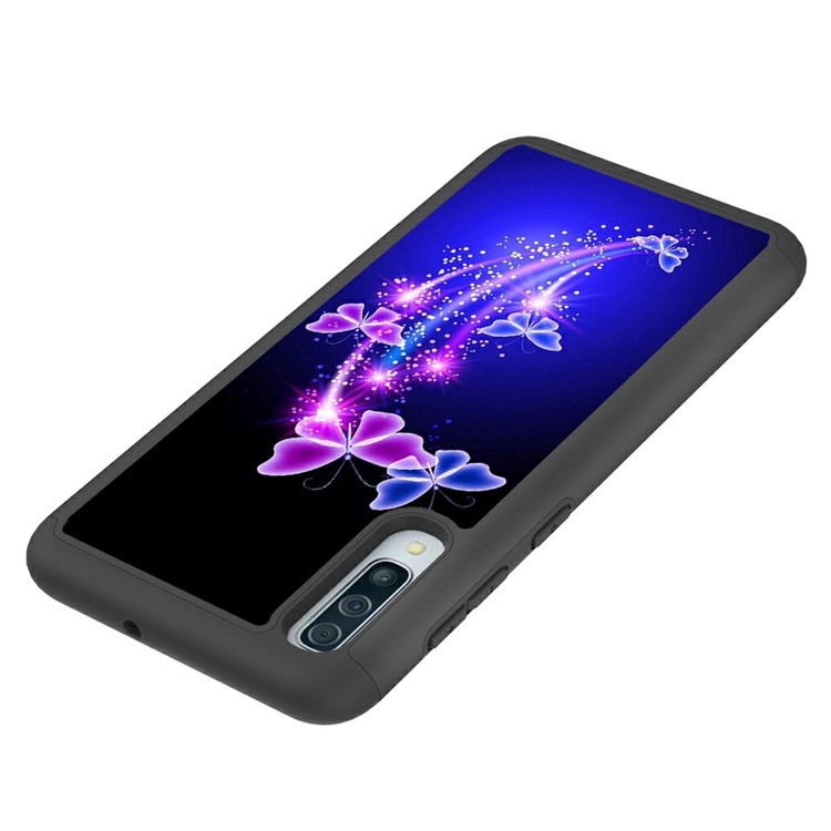 Shock-proof Pattern Printing TPU + PC Detachable 2-in-1 Hybrid Case for Samsung Galaxy A50 - Butterflies-8
