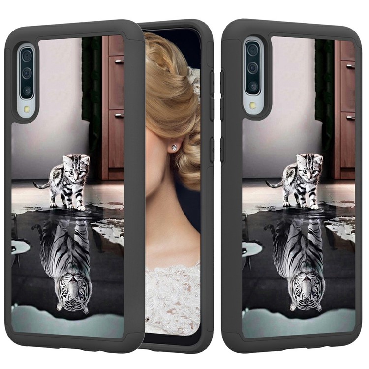 Shock-proof Pattern Printing TPU + PC Detachable 2-in-1 Hybrid Case for Samsung Galaxy A50/A50s/A30s - Cat and Tiger-6