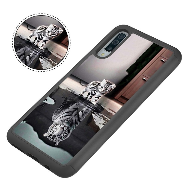 Shock-proof Pattern Printing TPU + PC Detachable 2-in-1 Hybrid Case for Samsung Galaxy A50/A50s/A30s - Cat and Tiger-7