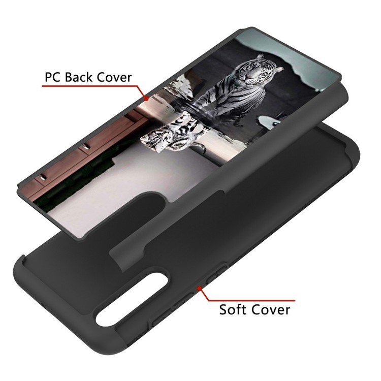 Shock-proof Pattern Printing TPU + PC Detachable 2-in-1 Hybrid Case for Samsung Galaxy A50/A50s/A30s - Cat and Tiger-9