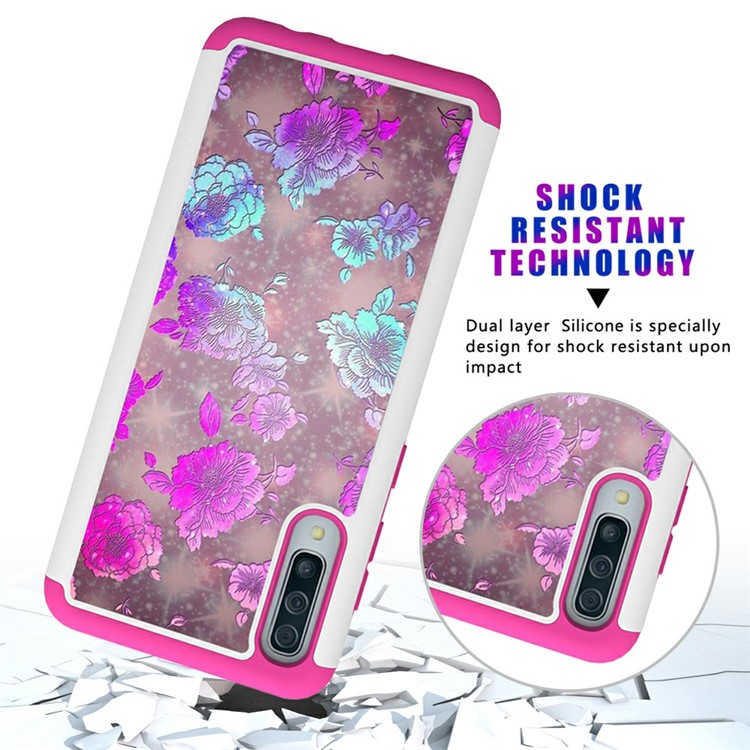 Shock-proof Pattern Printing TPU + PC Detachable 2-in-1 Hybrid Case for Samsung Galaxy A50/A50s/A30s - Flowers-10