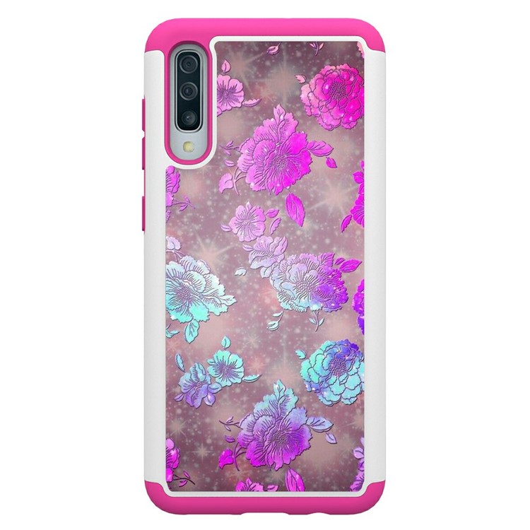 Shock-proof Pattern Printing TPU + PC Detachable 2-in-1 Hybrid Case for Samsung Galaxy A50/A50s/A30s - Flowers-4