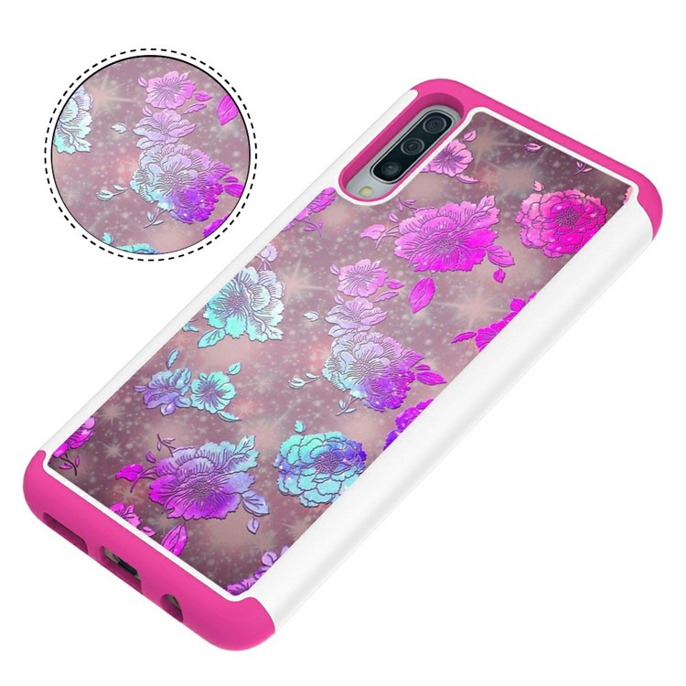 Shock-proof Pattern Printing TPU + PC Detachable 2-in-1 Hybrid Case for Samsung Galaxy A50/A50s/A30s - Flowers-7