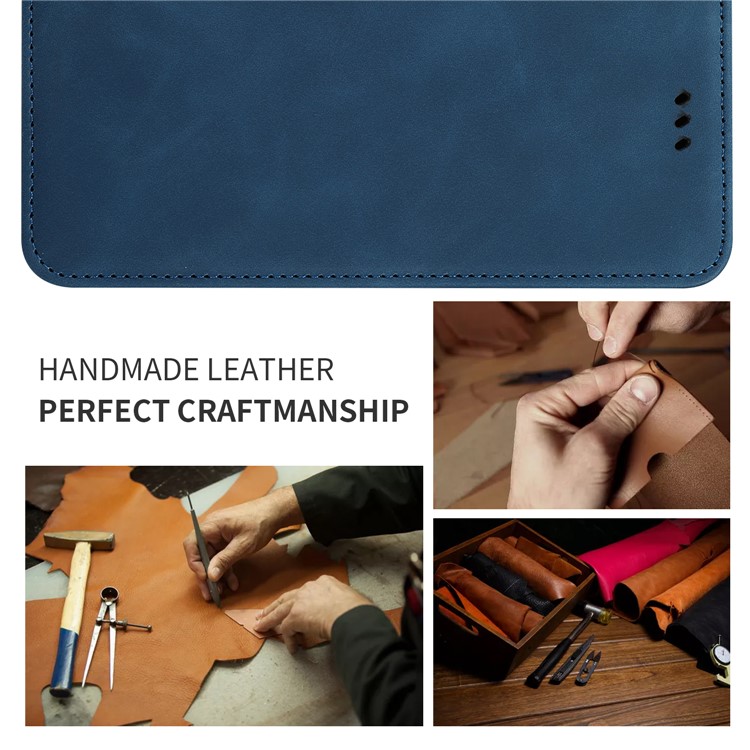 Auto-absorbed Business Style PU Leather Stand Phone Case with Card Slots for Samsung Galaxy A20e / A202F / A10e - Blue-6
