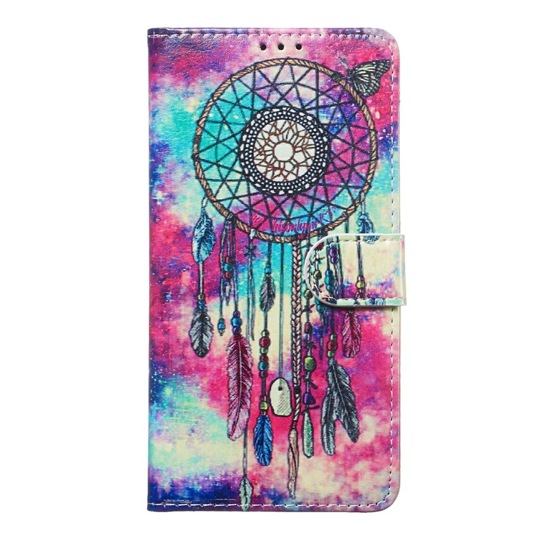 Marble Pattern Printing Leather Wallet Stand Protective Case for Samsung Galaxy A60 - Dream Catcher-2