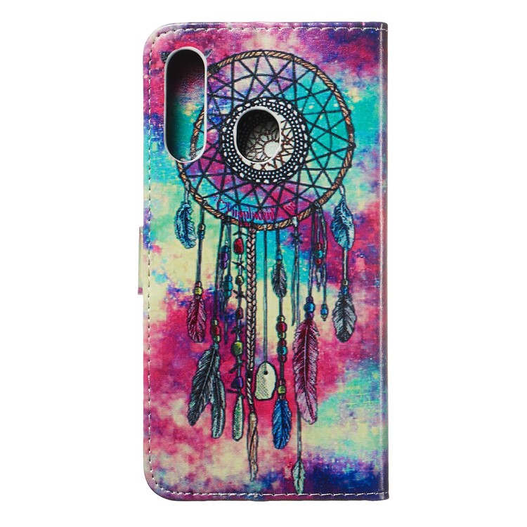 Marble Pattern Printing Leather Wallet Stand Protective Case for Samsung Galaxy A60 - Dream Catcher-5