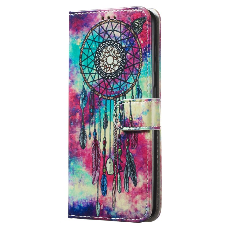 Marble Pattern Printing Leather Wallet Stand Protective Case for Samsung Galaxy A60 - Dream Catcher-7