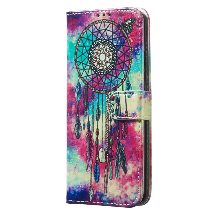 Marble Pattern Printing Leather Wallet Stand Protective Case for Samsung Galaxy A50 - Dream Catcher-7