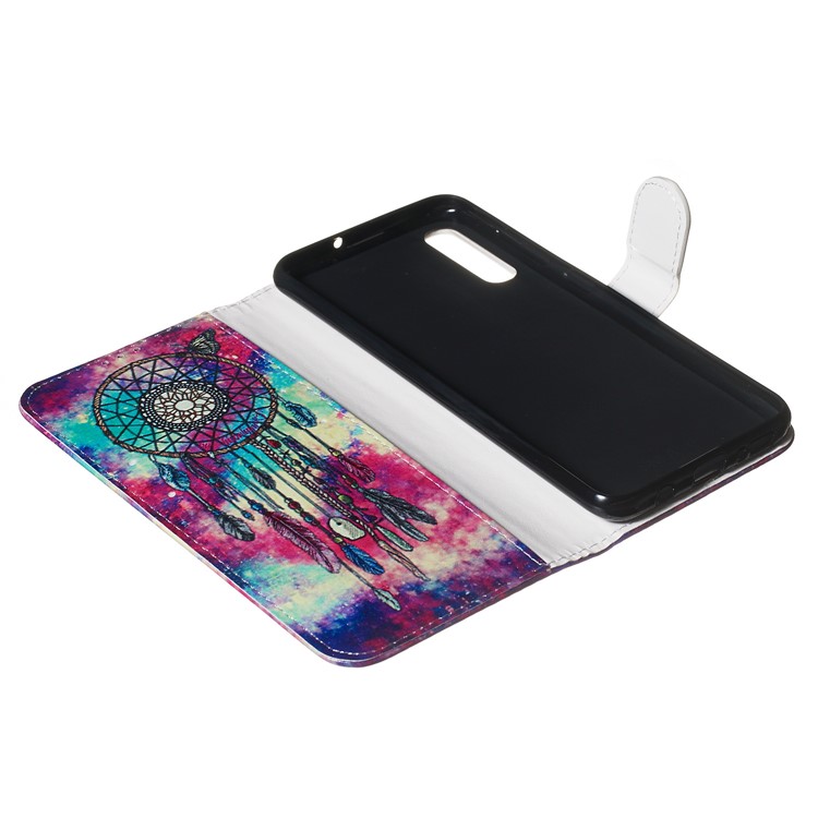 Marble Pattern Printing Leather Wallet Stand Protective Case for Samsung Galaxy A50 - Dream Catcher-8