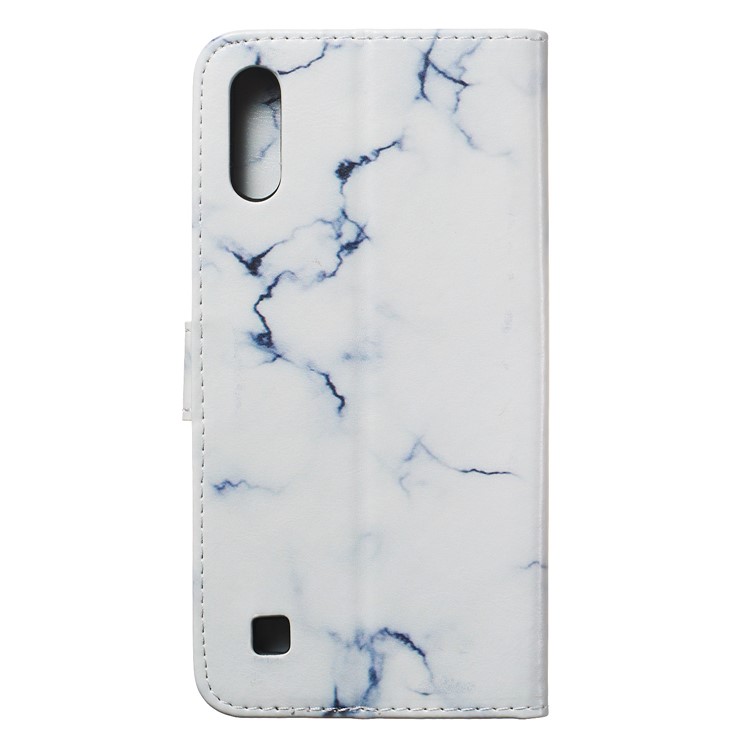 Marble Pattern Printing Leather Wallet Stand Protective Case for Samsung Galaxy A10 / M10 - White / Marble-5