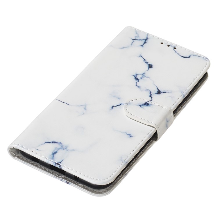 Marble Pattern Printing Leather Wallet Stand Protective Case for Samsung Galaxy A10 / M10 - White / Marble-6